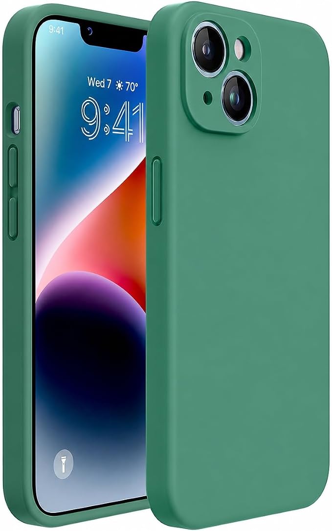 Miracase Silicone for iPhone 14 Case, Acacia Green | Soft Anti-Scratch Microfiber Lining, Premium Silicone Cover Shockproof Drop Protection Phone Case for 14 by Miracase