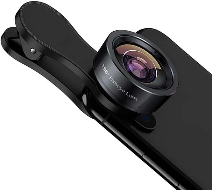 KEYWING Fisheye Lens, 198° Fish Eye Phone Camera Lens Kit for iPhone | Fish Bowl Camera Lens, Phone Lens Accessories, Lens Attachments for iPhone 6 7 8 X Samsung Smartphone by KEYWING