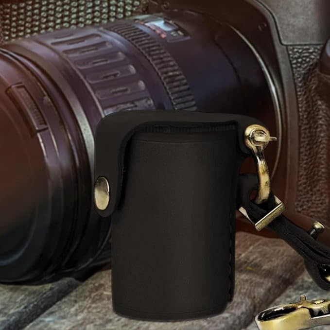 ZVZKC Leather 35mm Film Case Keychain, 35mm Film Holder Film Canisters with Caps for Film Photography & Gifts,H1.96in (Black) - Image 5