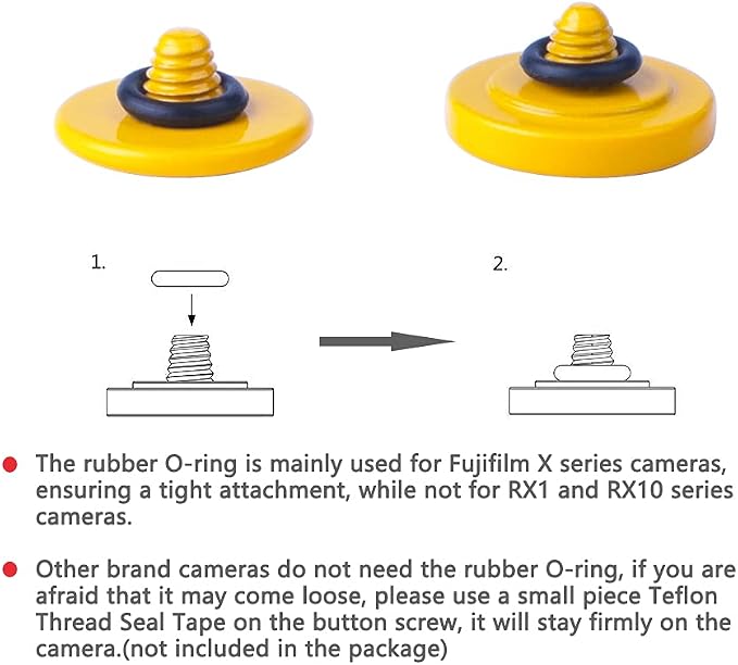 Yellow Metal Soft Shutter Release Button | Delicate Camera Shutter Button 11mm Concave 10mm Convex Surface(2 Pack) - Image 2