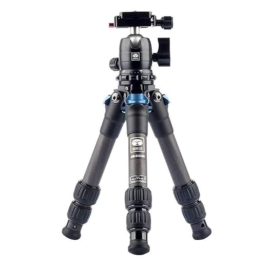 SIRUI AM-223 Carbon Fiber Camera Tripod Mini Travel Compact Tripod with 360° B-00K Ball Head, Arca Swiss Quick Release Plate, Loads up 15KG, Max Height 16", Folded Height 12.1",Black by SIRUI