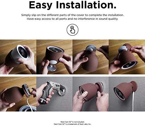 elago Outdoor Camera Cover for Google Nest Cam IQ | Infrared LED Visible, Holes for Microphone/Speaker, Easy Installation, All-Weather Protective Skin (Classic White) - Image 8