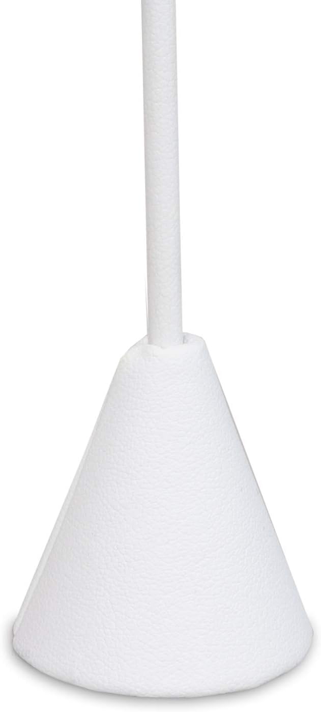 Ikee Design 6 Pcs Set Earring Jewelry Display, Premium White Faux Leather | STURDY EARRING DISPLAY: White faux leather stand with a stable metal base for showrooms and trade shows; 2.5"W x 5.5"H. - Image 6