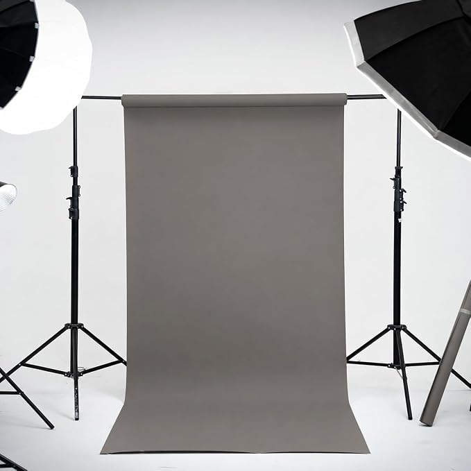 Kate Seamless Paper Backdrop for Photography Neutral Grey Photo Backdrop Paper (106.8''x32.8' Neutral Grey) - Image 2