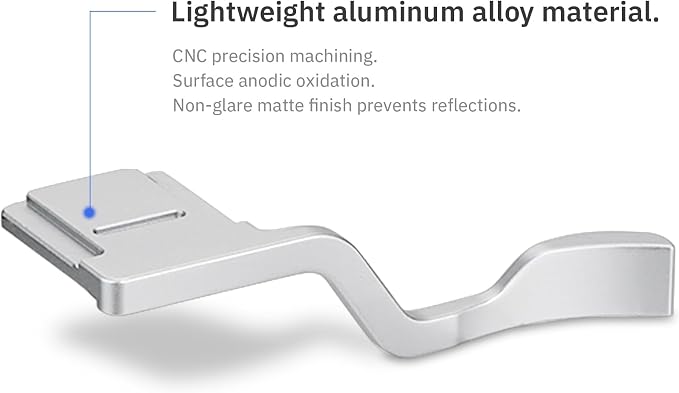 Haoge Metal Hot Shoe Thumb Up Rest Hand Grip for Fujifilm X-T50 XT30III Fuji X-T30 II X-T10 X-T20 X-T30 XT10 XT20 XT30 Camera Silver THB-XT30S - Image 5