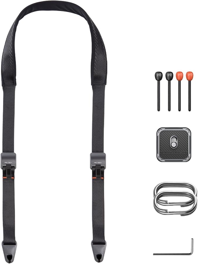 PGYTECH 1.8" Wide Padded Camera Strap w Quick Release Plate for DSLR/SLR | Camera Shoulder Strap for Professional Photography, Adjustable 43.3-59.8 inch, Anti-Slip, 90kg Load Capacity, Night Black by PGYTECH-US