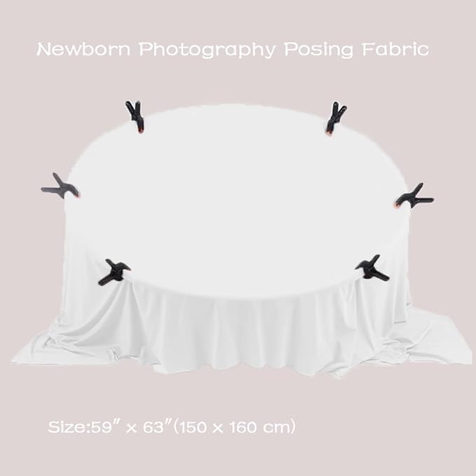 Orraphtstu Newborn Photography Posing Fabric Baby Beanbag Backdrop Props Stretch Blanket for Professional Studio Photoshoot (White) - Image 3