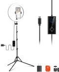 NEEWER 12" 24W Power LED Ring Light with Tripod Stand, Bi Color 2900-7000K, USB C PD Input, CRI97+ 1810lux/0.5m Compatible with iPhone Makeup Studio Streaming Selfie Video Recording, RH12B by Neewer