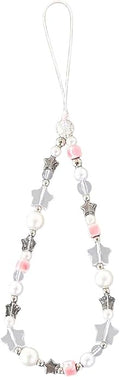 Beaded Phone Charm Lanyard Strap Girly Style Fixed Beads Pearl Lanyards by Staqlo