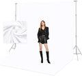 BEIYANG 10 X10 FT White Backdrop Screen for Photography, Background Cloth for Soft Light, White Backdrop Curtain for Portrait Product Photoshoot Screen Video Recording Parties by BEIYANG