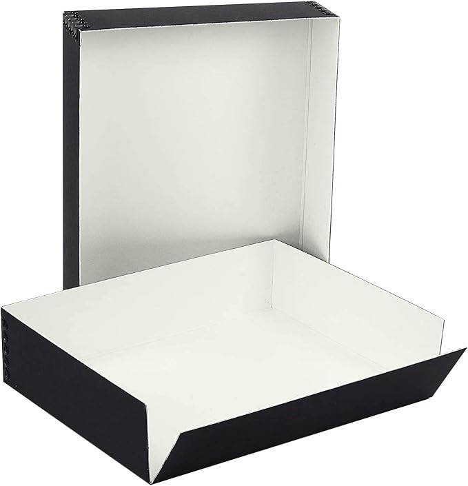 Lineco Drop Front Archival Storage Box, 9.75x12.75x3 in, Black, 2 Pack | Acid-Free with Metal Edge, Preserves Picture Longevity, Organize Photos, Newspapers, Prints, Documents, Crafts, DIY - Image 5
