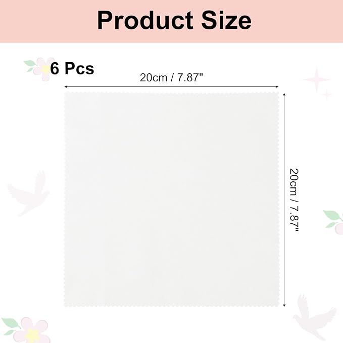 uxcell 6 Pcs Microfiber Cleaning Cloth for Glasses, 8 x 8 Inch Eyeglass Cleaning Cloth, Glasses Cleaner Wipes for Electronics Lenses Screens Cameras Cell Phones, Light White - Image 2