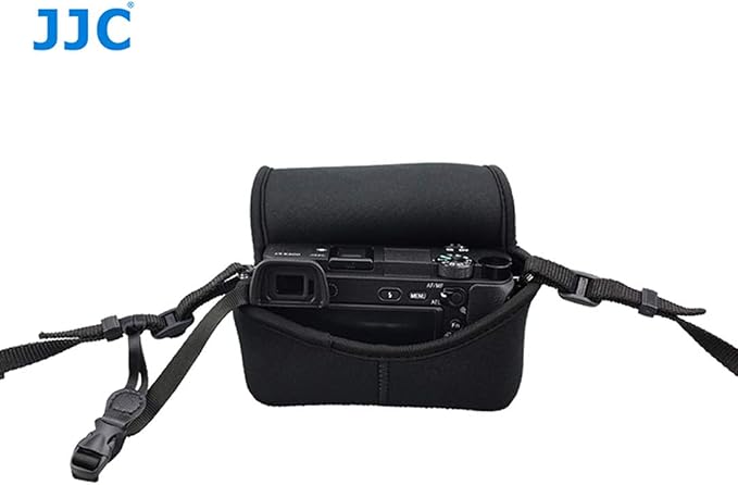 JJC Black Ultra Light Neoprene Camera Case for Sony a6600 a6500 a6400 a6300 a6100 a6000 a5100 +18-55mm/E 50mm F1.8 Lens, Pouch Bag for Fuji X-T30 X-T20 X-T10 +16-50mm, Canon PowerShot SX530 SX540 G3X - Image 7