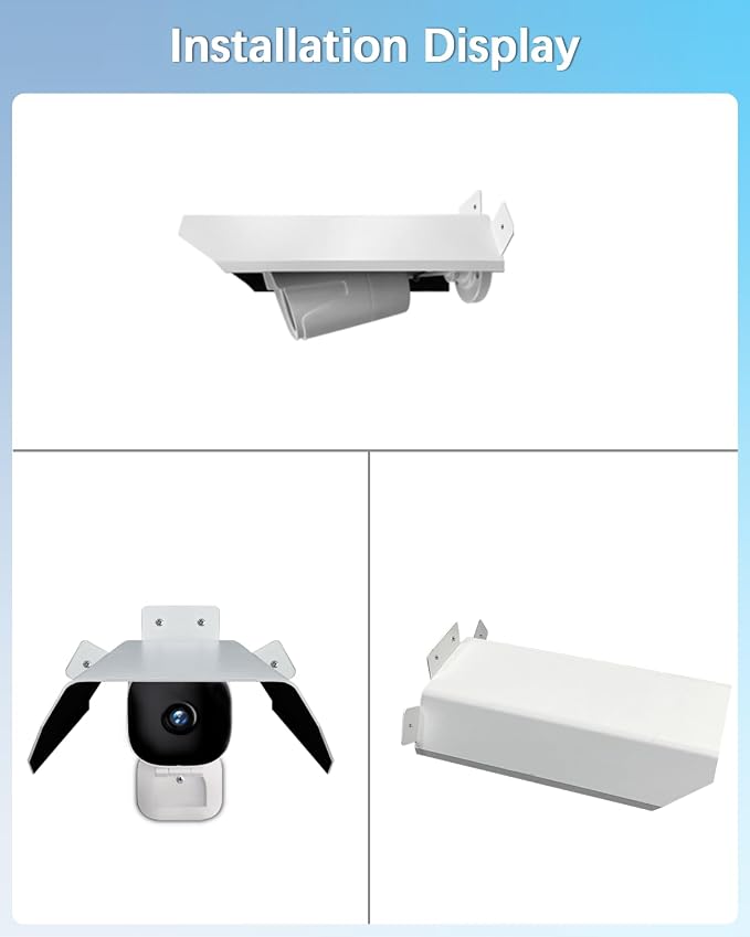 Universal Security Camera Sun Rain Cover Shield | Waterproof Protective Roof for Surveillance Camera, Outdoor Camera Shade Covers for Dome, Bullet Cameras (White 3 Pack) - Image 3