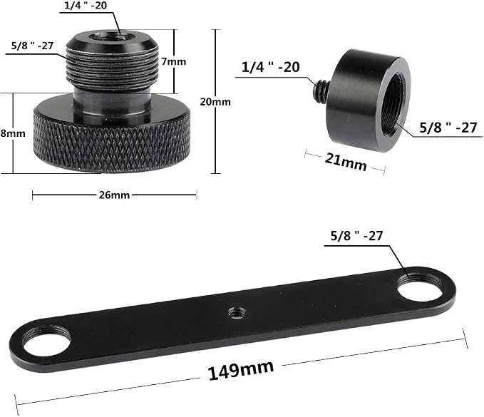 CAMVATE Double Microphone Mounts Bracket T-bar - 1958 (Pack of 2) - Image 3