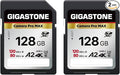 【5-Years Data Recovery】GIGASTONE 128GB SD Card 2-Pack 4K Camera Pro MAX, UHS-I A2 4K SDXC Memory Card High Speed 4K UHD Video Speed up to 160MB/s Compatible with Kodak Digital Camera with 2 Mini cases by Gigastone