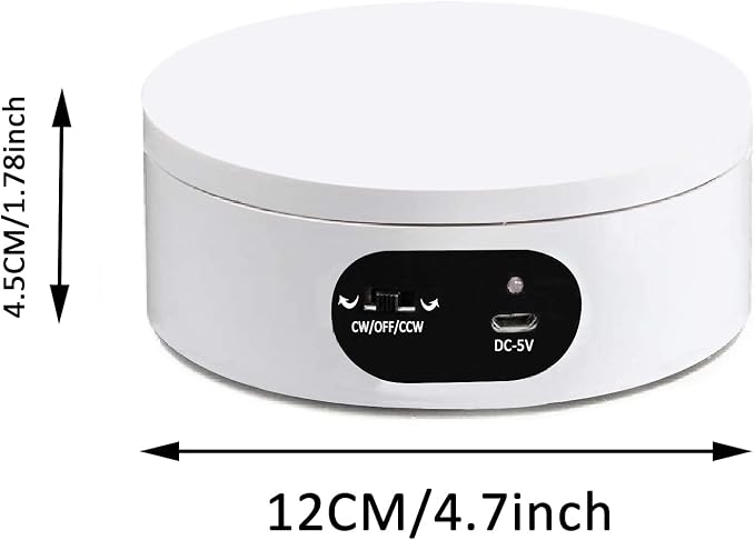 YVV Turner Cup Rotating Display Stand for Epoxy Glitter Tumbler, 360 Degree Automatic Mute Rotating Turntable for Photography Products Tumbler Making Supplies Spinner 4.72*1.77in Motorized Rotation - Image 7