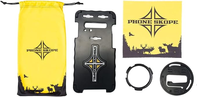 Phone Skope Complete Digiscoping Kit: Ideal Scope Camera for Hunting/Birding/Stargazing - Phone Scope Adapter Kit Includes Phone Scope Mount Case, Eyepiece Adapter, Lens Cloth - Fits Most Smartphones by PhoneSkope
