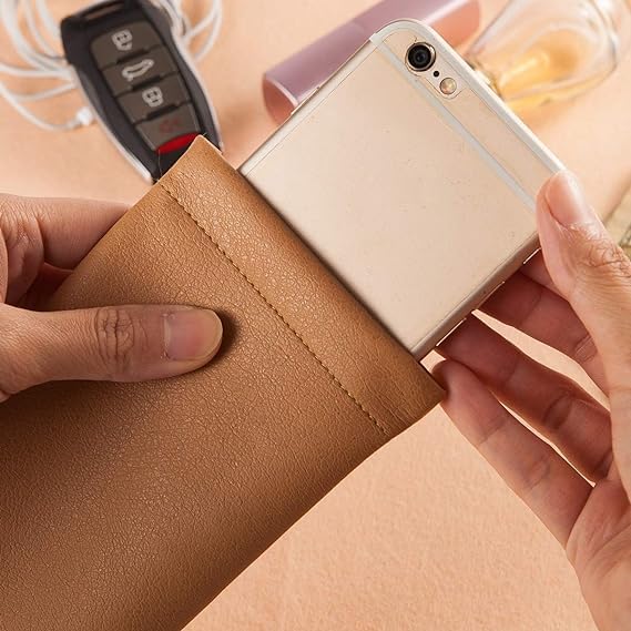 TRIUMPH VISION Eyeglass Case Glasses Case Soft Sunglass Pouch Sleeve 3 Pack | Slim Lightweight Alternative to Bulky Case, Leather Lined Protect Lens, Squeeze Easy to Use, Stylish Portable for Daily Use - Image 7
