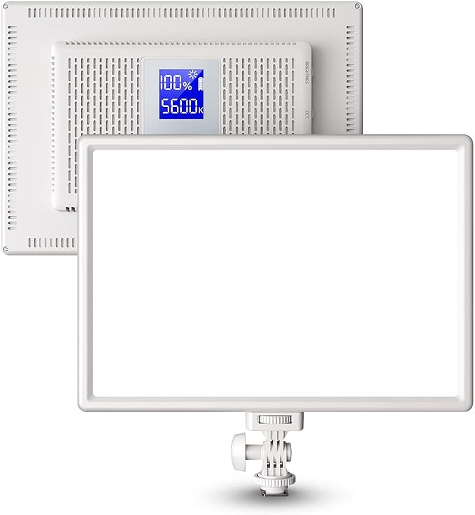 13" White LED Video Soft Light Panel with Built-in 8000mAh Battery | 2500k-6500k Cri95+ with 0-100% Dimmable Brightness, For Vlog Lighting, Video Conference, Youtube & Studio Photography by RaLeno