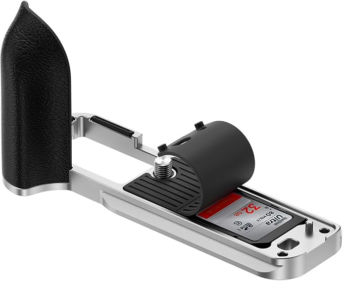 JJC Hand Grip & Shutter Button Shoe Cover for Fuji X-T30 III II XT30 X-T20 | Anti-Slip Pads, 1/4''-20 Tripod Hole & Arca Swiss Quick Release Plate, Built-in SD Card Holder, No Effect on Camera Use - Image 3