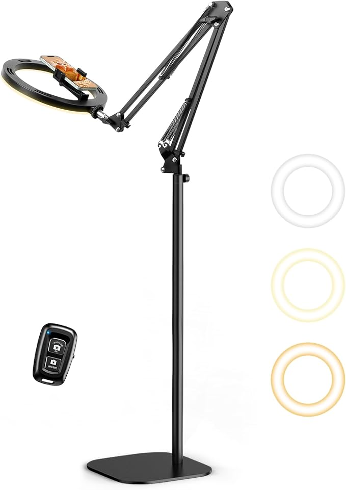 Ring Light with Stand Tripod for iPhone – Evershop 10” Overhead Camera Mount, 70.8” Tall Adjustable Selfie Light with Phone Holder for Video Recording, Photography, Streaming, TikTok, YouTube - Image 9