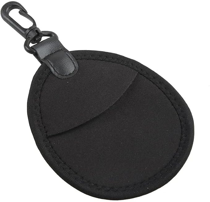 2 Pack Lens Filter Pouch Mini Storage Bag Sleeve Protective Case with Keychain Hook 2 Pockets For Camera CPL MC UV ND 25mm-77mm 43mm 46mm 49mm 52mm 55mm 58mm 62mm 67mm, Black - Image 2