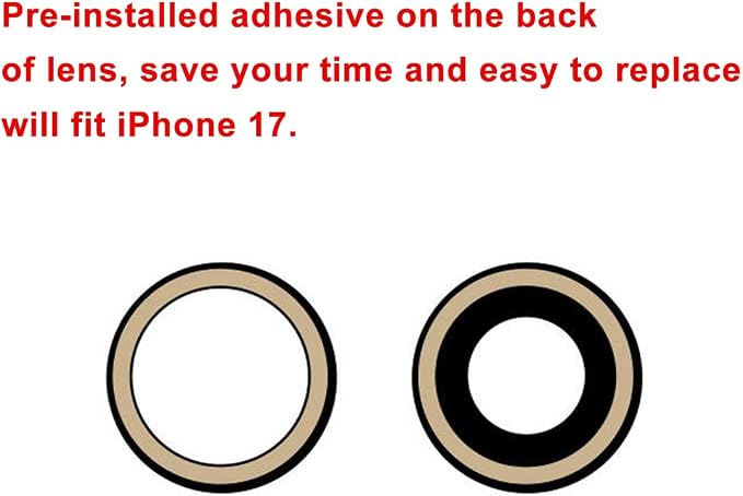 2 Sets OEM Back Rear Camera Lens Glass Replacement Compatible with iPhone 17 6.3 inches with pre-Installed Adhesive and Reparing Toolkit - Image 5