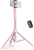 SENSYNE 72" Phone Tripod & Selfie Stick, Extendable Cell Phone Tripod Stand with Wireless Remote and Phone Holder, Compatible with iPhone Android Phone, Camera, Pink by sensyne