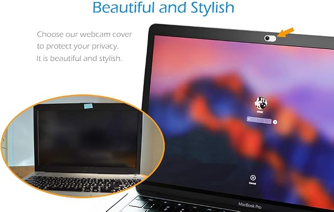 CloudValley Laptop Camera Cover Slide, Metal 0.023 Inch Ultra-Thin, 2 Pack | Web Webcam Cover for MacBook Pro / Air, Laptop, iMac, iPad, iPhone 8/7, PC Accessories, Privacy Protection, Black & White - Image 5
