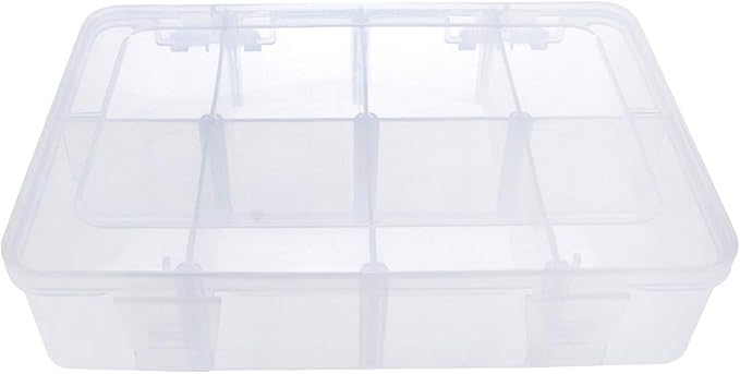 Xiaoyztan 12-Bin Clear Plastic Organizer with Adjustable Divider 7.3x4.9in | 12-grid organizer with adjustable dividers for jewelry, beads, tackle, and crafts - Image 6