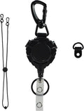 CB Mic Holder Retractable, Heavy Duty Retractable Mic Holder with 32" Stainless Steel Cord, Woven Lanyard and D-Ring Mount (1pc) by VILPKWMP
