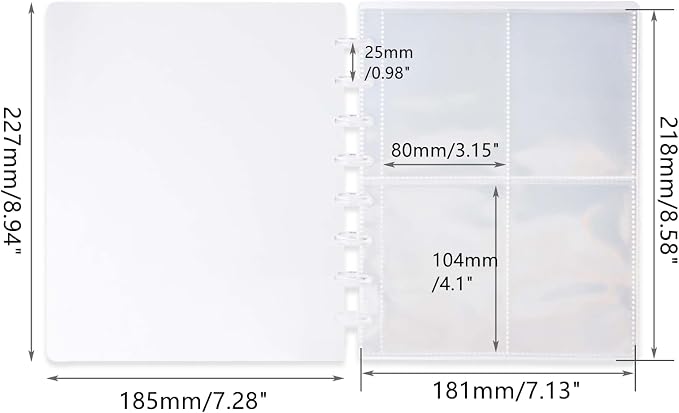 Mogoostry Clear Discbound Album Sheet Protectors 8 Discs 3 x 4 Inch 4 Pockets Inner Page Plastic Protective Sleeves Organizer - Image 2