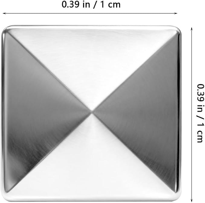 100 Pack Square Rivets, 0.39in Copper Flat Back Pyramid Studs | Metal Hot Studs Flatback Nail Head Rivet for Clothing, Leather, Shoes, Bags Jewelry and DIY Punk Crafts - Image 2