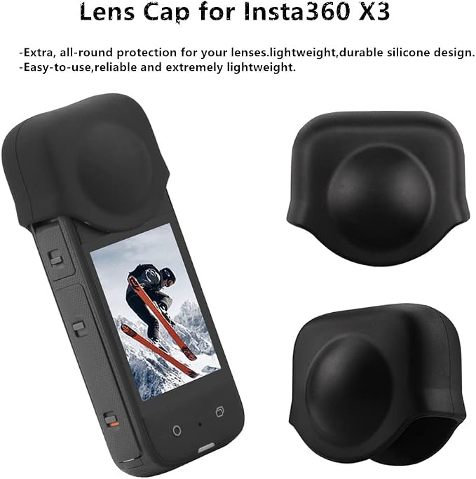 7in1 Compatible with Insta360 X3 Accessories Kit[Silicone Camera Case Cover and Lens Cap][2Pcs 3D Screen Protector Film][Carrying Case Bag with Auto Locking Carabiner and Anti-loss Lock] - Image 4