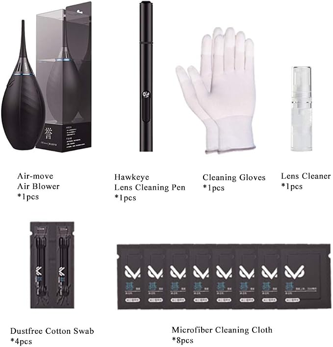 VSGO Professional Camera Cleaning Kit with Portable Bag Air Blower Lens Cleaning Pen Spray Cotton Swab Cloth Compatible with Canon, Nikon, Sony DSLR Cameras and Sensitive Electronics Bundle(VS-A3E) - Image 9
