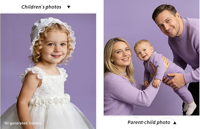 YSKE-Seamless Purple Paper Backdrop Roll for Photography,Photo Background,and Photoshoot Cover–Roll of Paper with Backdrop Cover for Background Stand,Thick Anti-Wrinkle Matte(106.9''x36' Purple) - Image 6