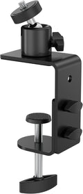 C-Clamp Mount with 360 Degree Ball Head & 1/4 Screw Adapter for Camera | Compatible with Go Pro, Ring, Google Nest, Wyze, and Arlo, Fits Desk/Railing/Branch/Handlebar, Metal, Black (60mm) by RichBird
