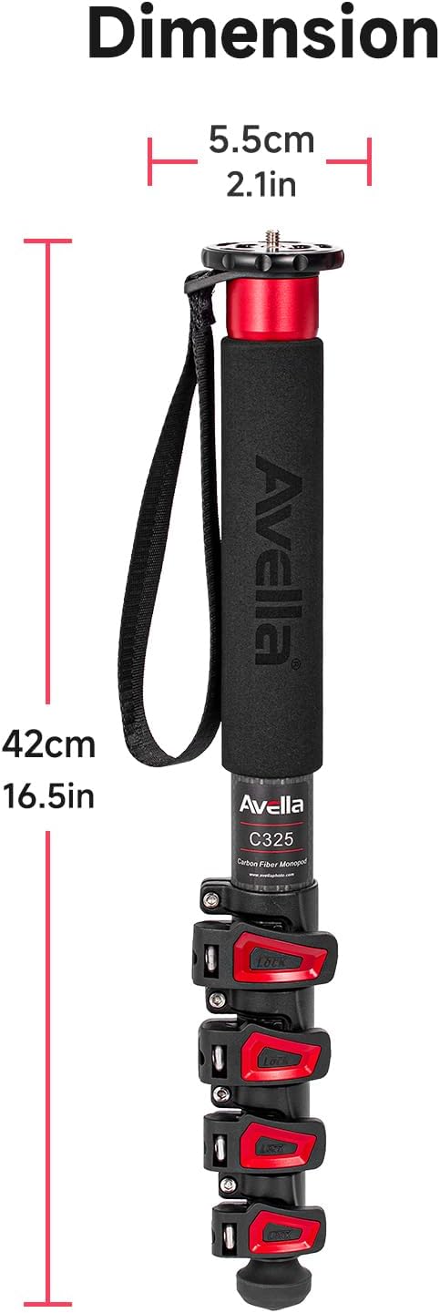 Avella C325 Carbon Fiber Camera Monopod, 58 Inch - Image 9