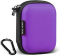 Earbud Case, RISETECH Earphone Case Holder Hard EVA Headphone Small Zipper Pouch Compatible with Wireless in-Ear Headset, SD Cards, USB Charger Cable, AirPods, Sony Wired Earbuds with Keychain -Purple by RISETECH