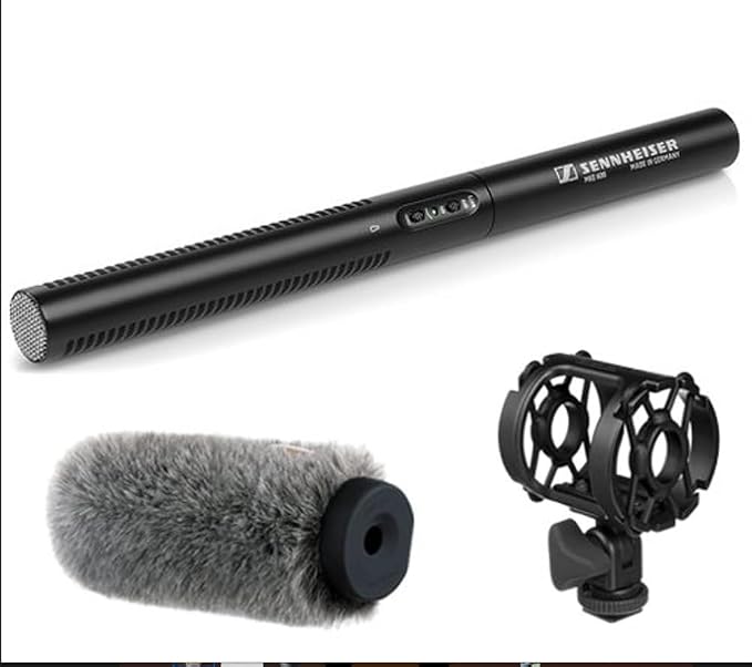 Sennheiser MKE 600 Shotgun Microphone with Auray Universal Shock Mount and Windshield, XLR by Unknown