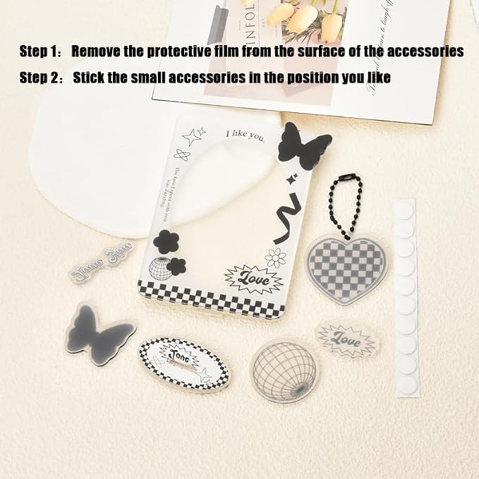 Kpop Photocard Holder Stand 3 Inch Acrylic Butterfly Picture Frame Kpop Card Display Stand Photo Card Decor Y2K Keychain Set K-Pop Gifts Teen Girl K-Pop Stuff Desk Accessories - Image 3