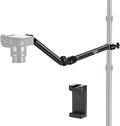 NEEWER Overhead Camera Mount Arm with Phone Clip, 22"/56cm 180°&360° 2 Section Flexible Holding Arm for Desk Stand, Fits 0.87"-1.1" Tube, 5.5lb/2.5kg Max Load for Camera LED Ring Light Mic, DS009 | 22"/56cm Clamp on Flexible Holding Arm for Desk Stand,... by Neewer