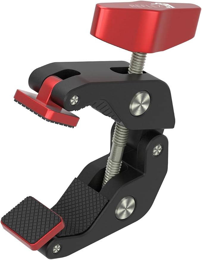 REFLEX CAMERA Super Clamp With 1/4" and 3/8" Threaded Holes for Mounting Cameras, Lights, Umbrellas, Hooks, Shelves, Plate Glass, Cross Bars, compatible with Magic Arm and more... by ReflexCamera