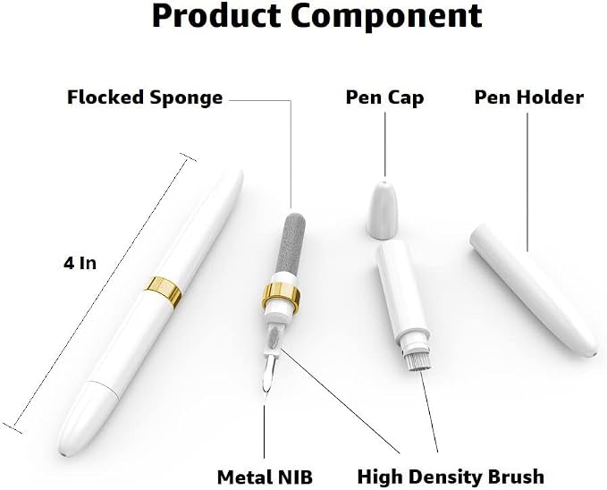 Dual-Brush Earbud Cleaning Pen | 4-in-1 Pro Kit for Precision & Durability, Tool Compatible with Airpods, Galaxy Buds, All Wireless Headsets -Gold - Image 6