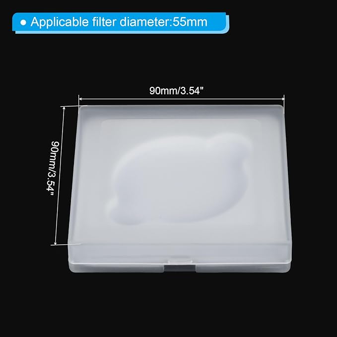 PATIKIL 55mm Lens Filter Case, 2pcs Camera Filter Case Portable Lens Filter Box Water Resistant Dustproof Plastic for Photography Filter Storage - Image 2