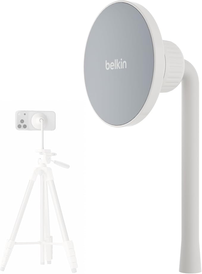 Belkin Stage Magnetic Tripod Phone Mount, MagSafe & Qi2 Compatible | 360-degree rotating holder, for iPhone 17 & 16, Android, TikTok, YouTube, streaming, influencer content by Unknown