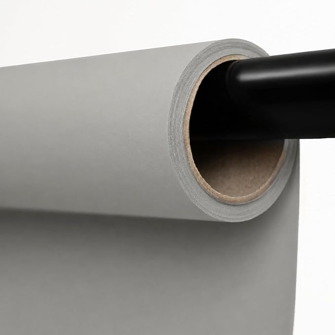 Kate Seamless Paper Backdrop for Photography Light Gray Photo Backdrop Paper (106.8''x32.8' Pursuit Grey) by KateBackdropforPhotography