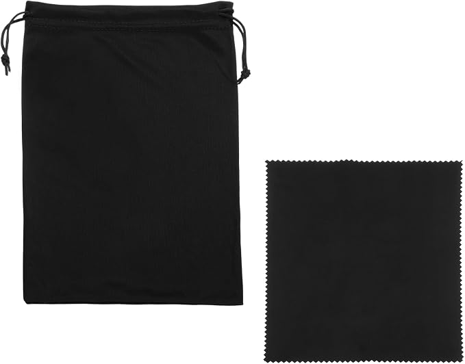Ski Goggle Bag, Microfiber Bag with Cleaning Cloth Drawstring Pouch Soft Storage Sleeve Case Protection 1 Pcs & Black-Fitting for (Snow Swimming Goggle/Sunglasses/Camera) by YELARXI