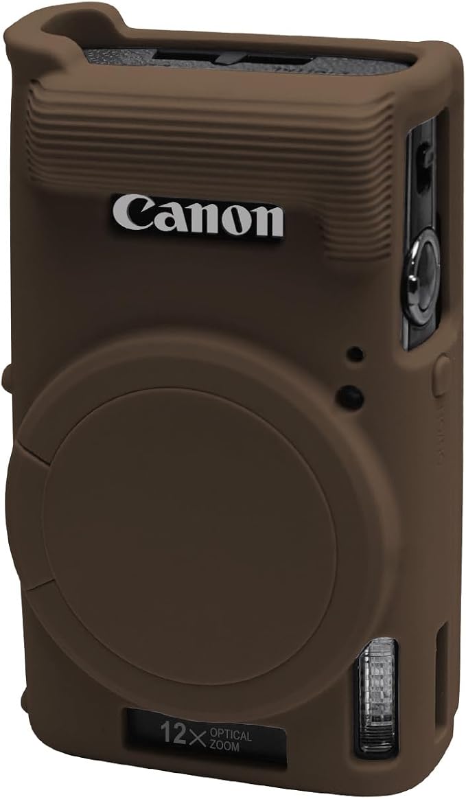 Easy Hood Camera Case for Canon ELPH 360/IXUS 285 HS/IXY 650 Camera,Brown | With Removable Lens Cover,Soft Silicone Protective Case,Anti-Scratch,Dustproof,Shockproof,Enhanced Grip,Camera Accessories by EasyHood